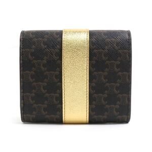 Celine Macadam fold Brown wallet canvas tri
